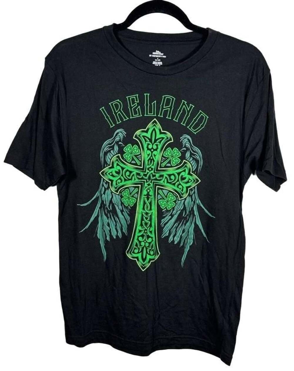Way To Celebrate Ireland St Patricks Day T-Shirt Size S Black Celtic Cross